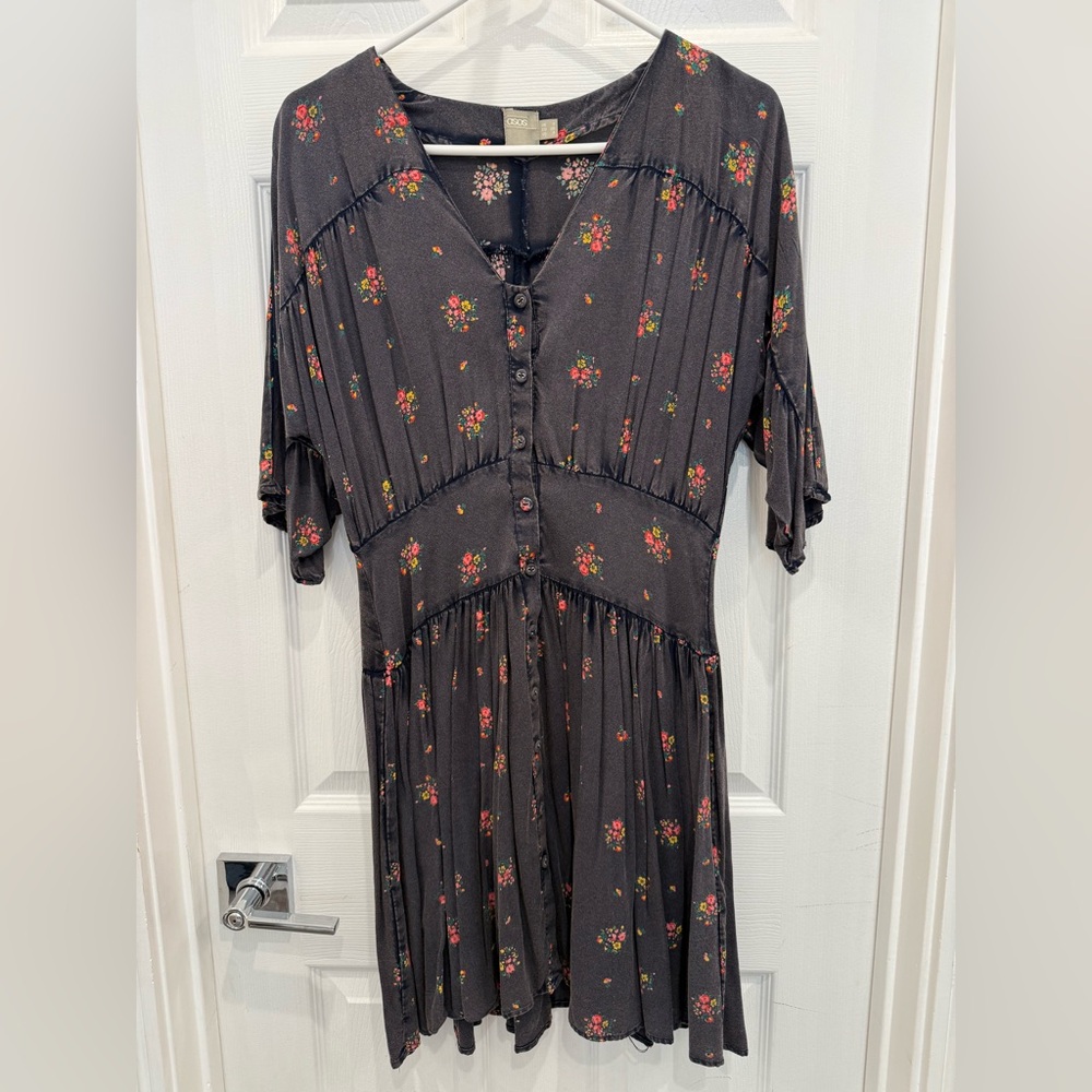 ASOS Charcoal Floral Mini Dress - Picture 5 of 8